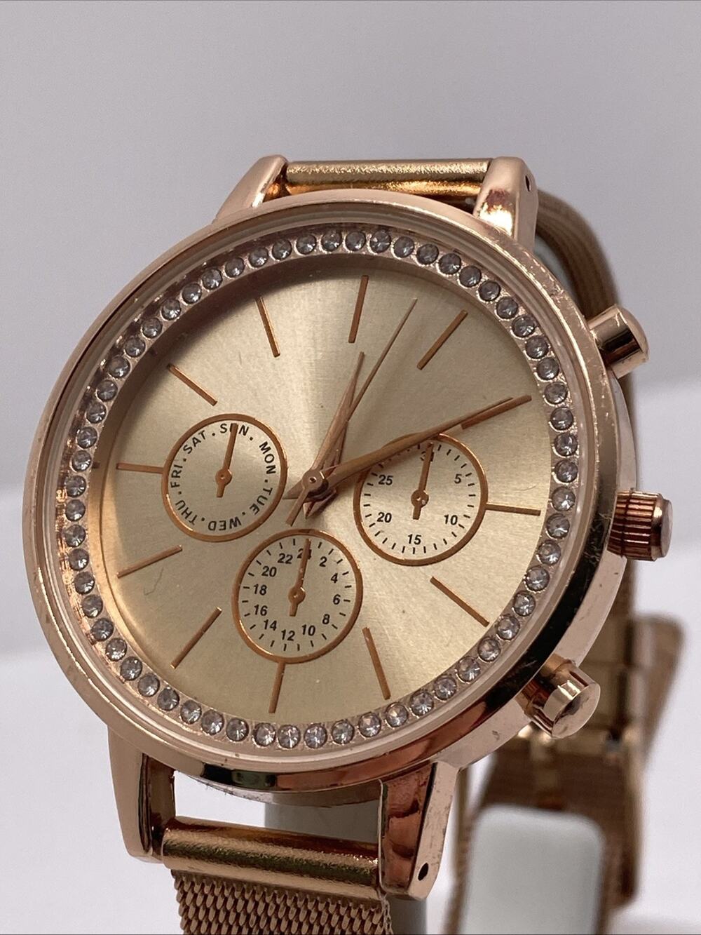 Rose Gold Womens Watch Works New Batteey